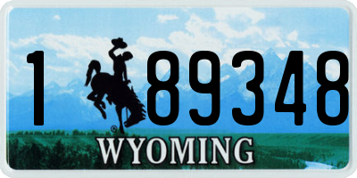 WY license plate 189348