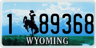 WY license plate 189368