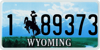 WY license plate 189373