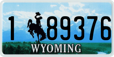 WY license plate 189376