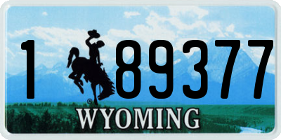 WY license plate 189377