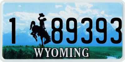 WY license plate 189393