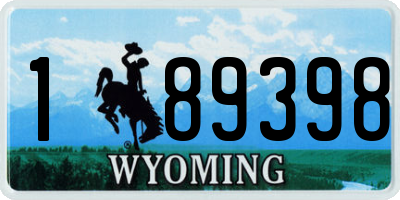 WY license plate 189398