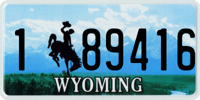 WY license plate 189416
