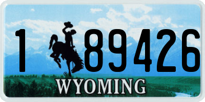 WY license plate 189426