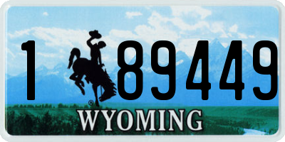 WY license plate 189449