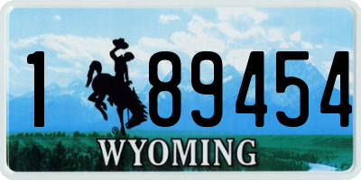 WY license plate 189454