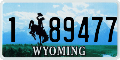 WY license plate 189477