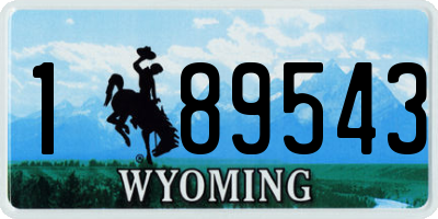 WY license plate 189543