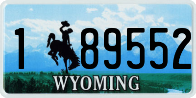 WY license plate 189552