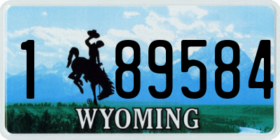 WY license plate 189584
