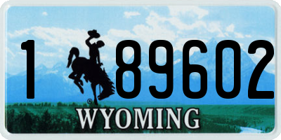 WY license plate 189602