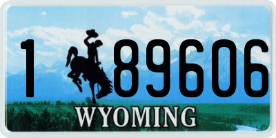 WY license plate 189606