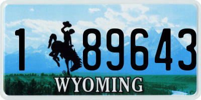 WY license plate 189643