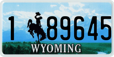 WY license plate 189645