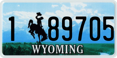 WY license plate 189705