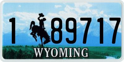 WY license plate 189717
