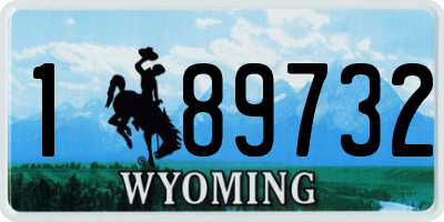 WY license plate 189732