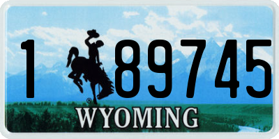 WY license plate 189745