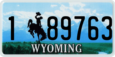 WY license plate 189763