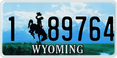 WY license plate 189764