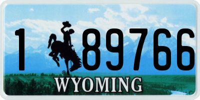 WY license plate 189766