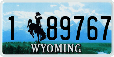 WY license plate 189767