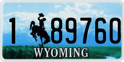 WY license plate 18976O