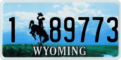 WY license plate 189773