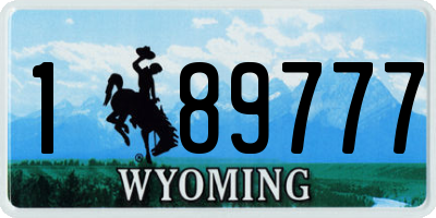 WY license plate 189777