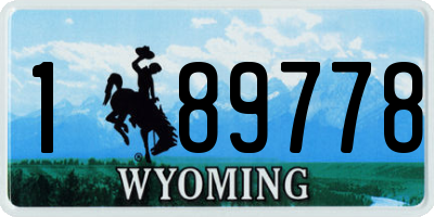 WY license plate 189778