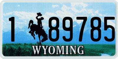 WY license plate 189785