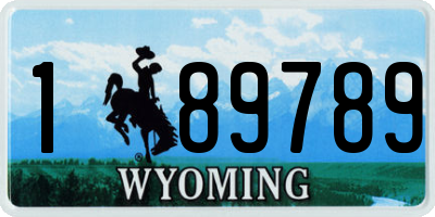 WY license plate 189789