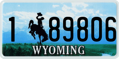 WY license plate 189806