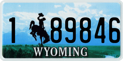 WY license plate 189846