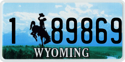 WY license plate 189869