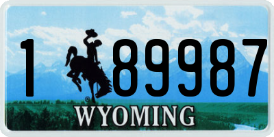 WY license plate 189987