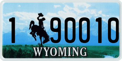 WY license plate 190010