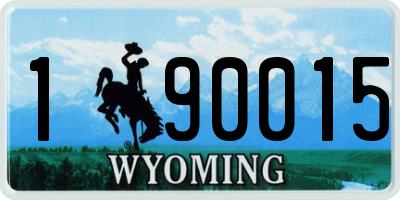 WY license plate 190015