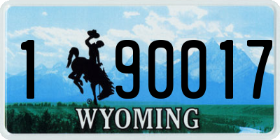 WY license plate 190017