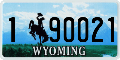 WY license plate 190021