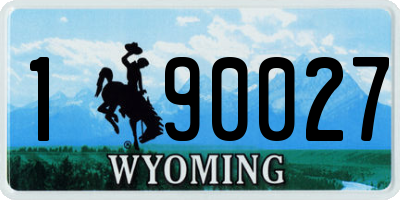 WY license plate 190027