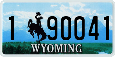 WY license plate 190041