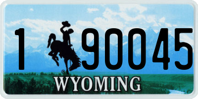 WY license plate 190045