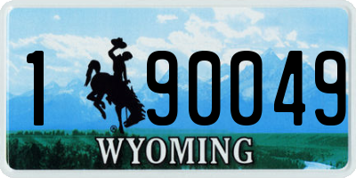 WY license plate 190049