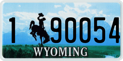 WY license plate 190054