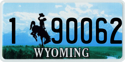 WY license plate 190062