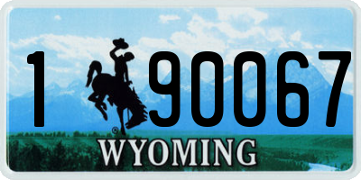 WY license plate 190067