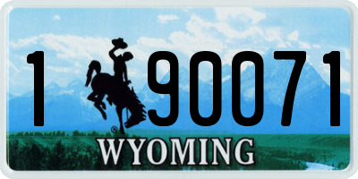 WY license plate 190071