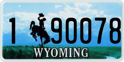 WY license plate 190078